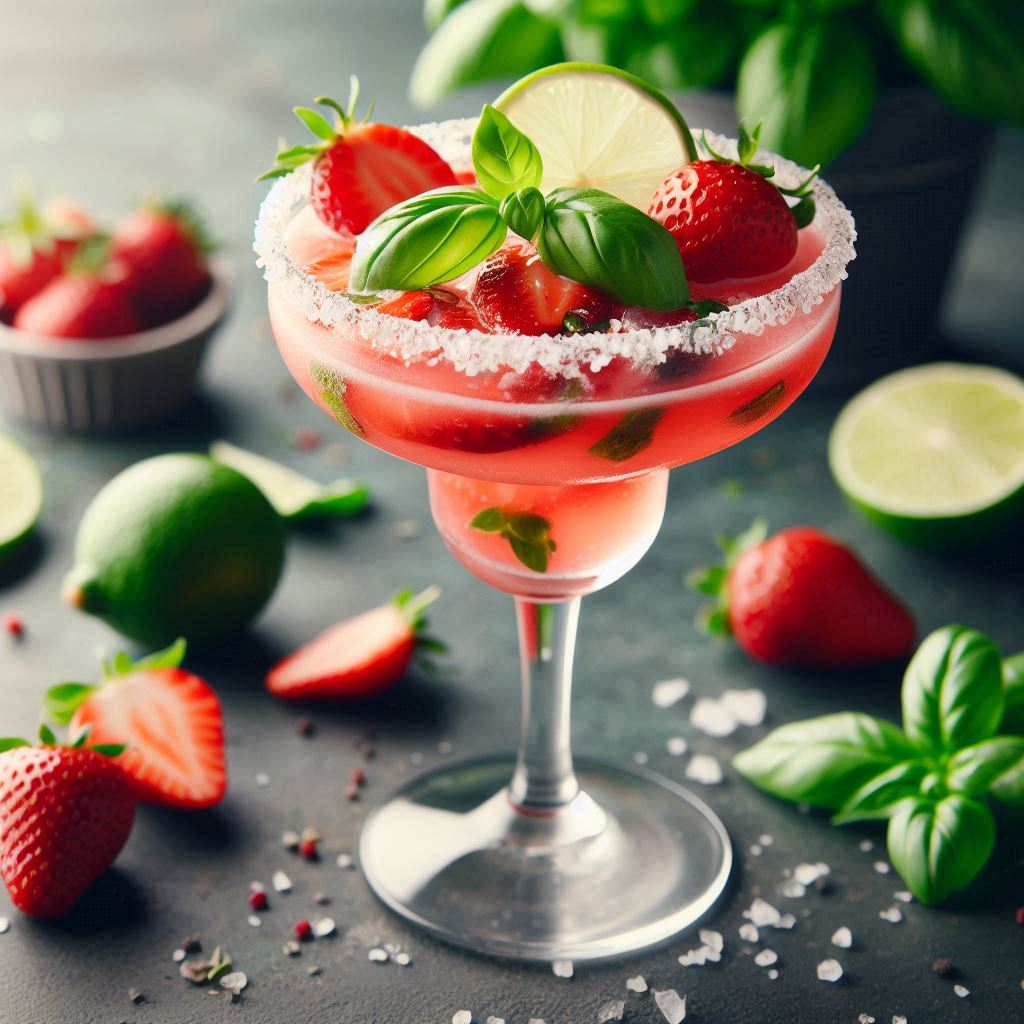 Strawberry Basil Skinny Margarita