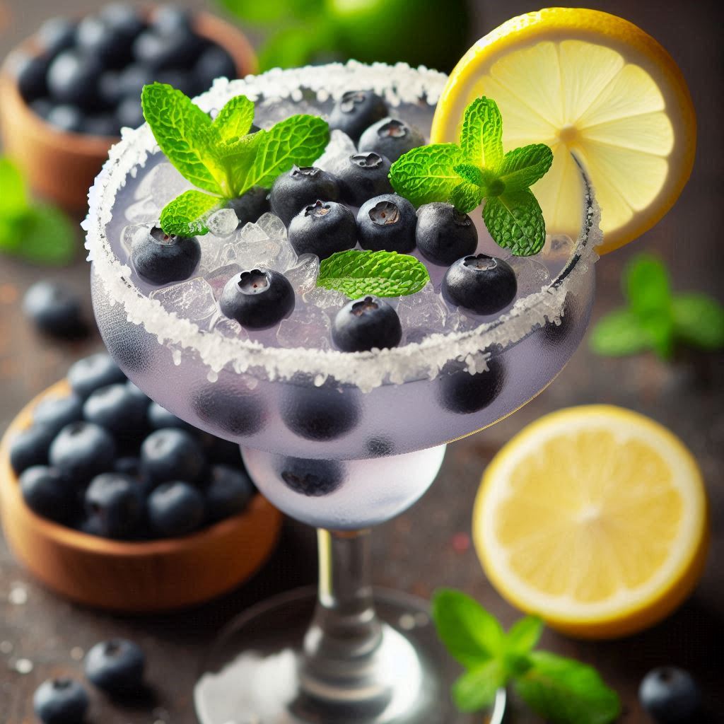 Lemon Blueberry Skinny Margarita