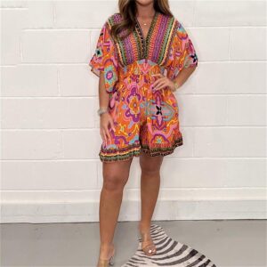 Bold Patterned Romper