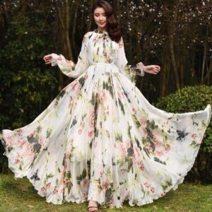 Floral maxi dress for wedding