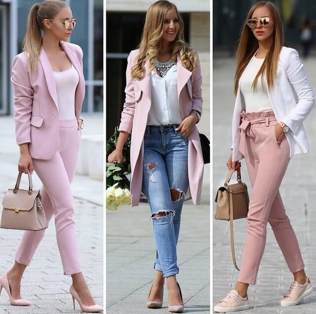 What casual clothing items work best in pink for ladies