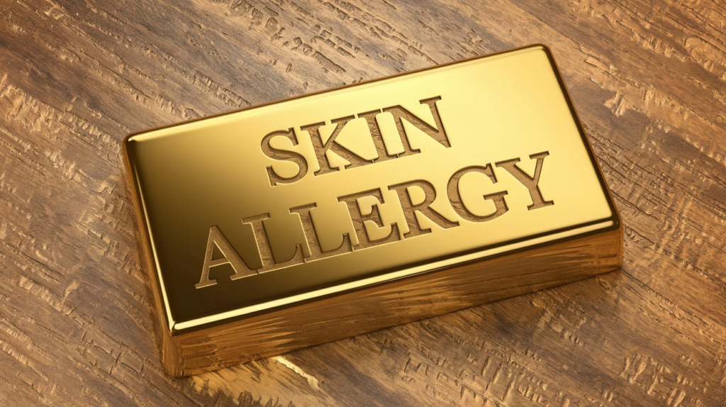 concept of gold related to skin allergy